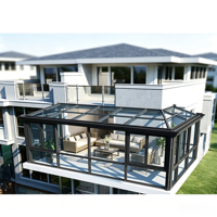 Serre de jardin préfabriquée de luxe personnalisable, structure en verre trempé, plantes, fleurs, légumes, toute saison