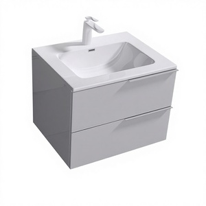 Mueble <span class=keywords><strong>de</strong></span> <span class=keywords><strong>Baño</strong></span> Modular <span class=keywords><strong>de</strong></span> Pared con Lavabo Integrado, Diseño Dividido, Estilo Crema, <span class=keywords><strong>de</strong></span> Piedra Artificial Alemana Doporro, para Hotel - Product Image 1