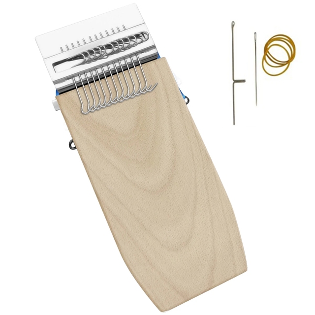 Small Weaving Loom Kit with 14 Hooks Portable Mini Darning Loom Quickly Mending Loom Machine