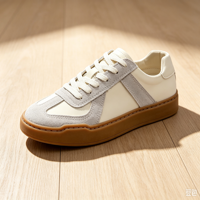 Baskets rétro allemandes en cuir et daim avec coutures, chaussures décontractées à semelle en caoutchouc antidérapante pour la marche quotidienne et le skate