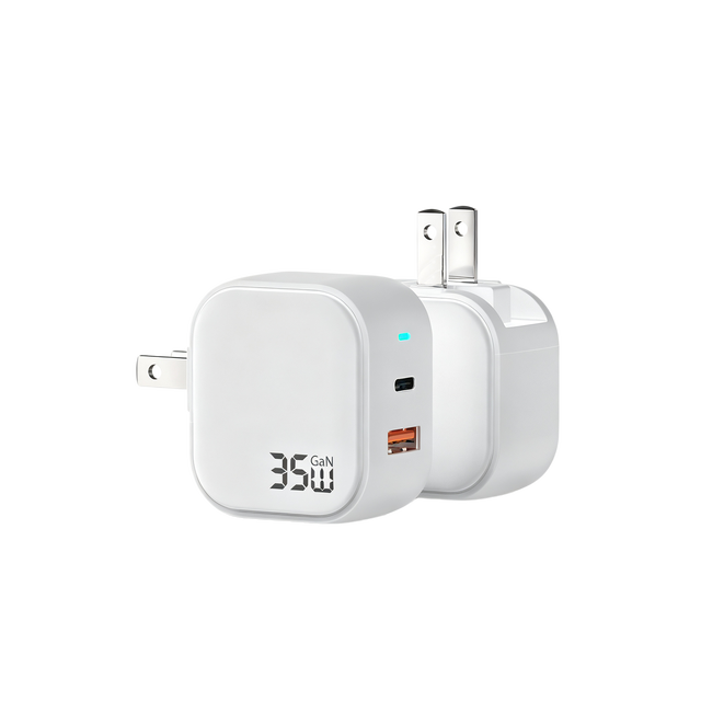 Best Sale US GaN 35W Dual USB C PD Charger Smart Fast Wall Charger Compatible for iPhone 15 Pro Max 35W OTP for Type C Pad