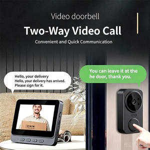 Sonnette IFA02 M12 avec caméra, moniteur IPS 4,3 pouces 2,4G sans application, vision nocturne, sonnette audio bidirectionnelle avec caméra - Product Image 4