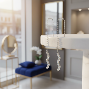 Boucles d'oreilles en argent Sterling plaqué Rhodium, bijou turc, vente en gros, 1 paire - Product Image 3