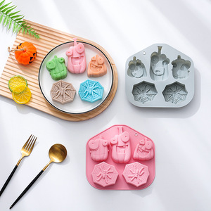Moldes de Silicona para Pastel con Diseño de Halloween, 5 Cavidades, Diseño de Calabaza y Telaraña, Rosa y Gris, No Tóxicos, Reutilizables, de Grado Alimenticio - Product Image 5