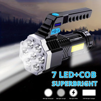 Lampe de poche LED pour le camping, en plastique, longue durée de vie de la batterie, rechargeable, portable, lampe de travail COB multifonction, lampe de poche manuelle
