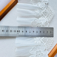 Sangle en nylon colorée de haute qualité du fabricant, 20 mm, double dentelle plissée, garniture en dentelle blanche plissée pour robe