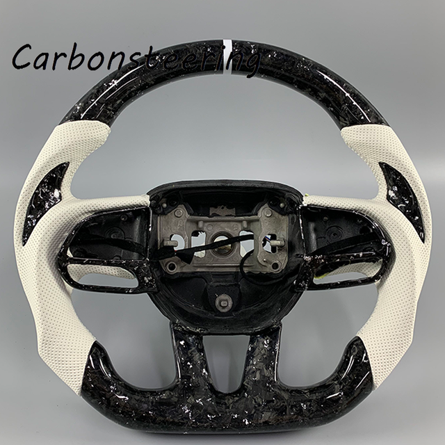 Custom Forged Carbon Fiber Steering Wheel for Dodge Charger Challenger SRT Hellcat Scat Pack 392 Performance Interior Upgrade