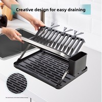 Égouttoir à vaisselle de cuisine moderne et minimaliste en métal en forme de X, détachable, grande capacité, double niveau, exclusivité transfrontalière pour