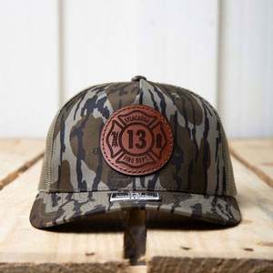 Custom Leather <b>Patch</b> logo Classic Adjustable Trucker Cap With Custom Woven Label Polyester Mesh Hat Richardson 112 Classic - Product Image 1