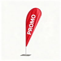 Drapeau publicitaire couleur avec base de présentation intérieure pour la publicité en centre horticole