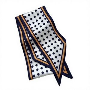 Écharpe fine multifonctionnelle respirante en polyester à motif à pois et damier avec ceinture à nouer, collection Printemps-Été 2026 pour femme - Product Image 3