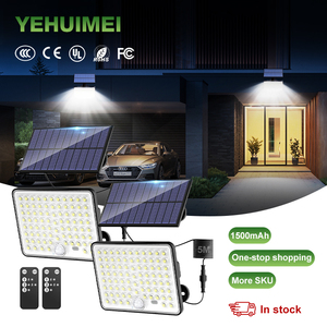 Opération facile ABS 1.5W IP65 Étanche Extérieur Rue Jardin Smd2835 Télécommande Sparated LED Capteur Solaire Applique Murale - Product Image 1