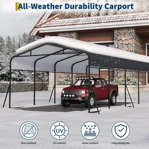 Abri <span class=keywords><strong>de</strong></span> voiture en métal sur mesure, abri <span class=keywords><strong>de</strong></span> garage robuste, abri <span class=keywords><strong>de</strong></span> voiture extérieur pour SUV, camion, bateaux - Product Image 4