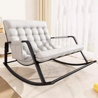 Chaise longue inclinable moderne en métal et tissu, multi-usages, pour intérieur/extérieur, appartement, chambre, patio, salon