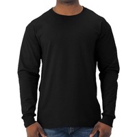 Kaos Pria Katun Murni Lengan Panjang Kerah Bulat Model Longgar Vintage Bernapas Berkualitas Tinggi Full Custom Laris Manis