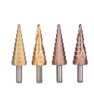 Brocas de titânio weix hss, ferramentas de perfuração de madeira, metal e madeira com preço de fábrica, 4-12/20/32, cone de aço de corte