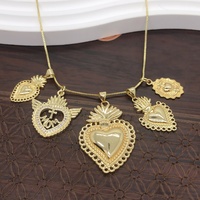 Pendentif en cuivre en forme de cœur micro-incrusté 18K, effet goutte d'huile, pour collier et bracelet DIY, accessoire fait main, vente chaude
