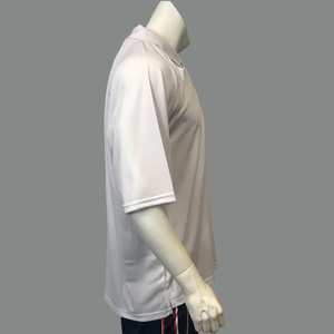 Polo à manches courtes en polyester blanc à séchage rapide, avec broderie étoiles du drapeau américain, couleur marine, personnalisable, prêt à être expédié – Collection été US - Product Image 3
