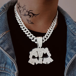 Chaîne de pendentif créative en faux diamant brillant ATM-accro à l'argent plaqué or 18 carats charme glacé bijoux Hip Hop pour hommes femmes - Product Image 6