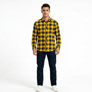 Men's Classic Checkered Flannel <b>Shirt</b> Long Sleeve Button Up Casual Woven <b>Shirt</b> for Outdoor and Daily Wear - Product Image 1