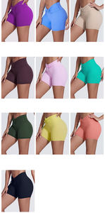 Short <span class=keywords><strong>de</strong></span> sport taille haute pour femme Séchage rapide Frenulum Serré Pêche Fesses Abdominal Hanche Lifting Solide Logo Personnalisable - Product Image 3
