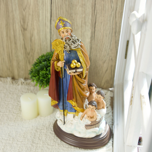 Productos en Stock, Estatuas Religiosas Católicas de Resina, Estatua Cristiana de San Nicolás de 28 cm de Alto - Product Image 3