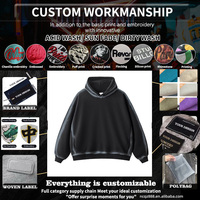 Hoodie Pria Custom Heavyweight 450Gsm Drop Shoulder Bahan Katun Oversized Boxy Fit Streetwear 2 Pieces Set Olahraga Sportswear