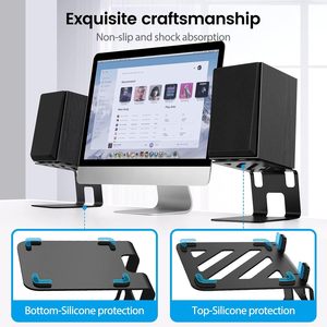Altavoz de escritorio con almohadillas de absorción de vibraciones, altavoz de metal, soporte para altavoz de estantería, regalos para fiestas, soportes para altavoces, regalos para fiestas - Product Image 5