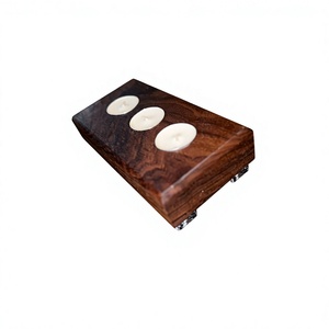 Rectangular Wooden Eco-Friendly <b>Tea</b> Light Holder with Three Candle Slots Christmas Home Decoration Durable Handmade Candle <b>Stand</b> - Product Image 1