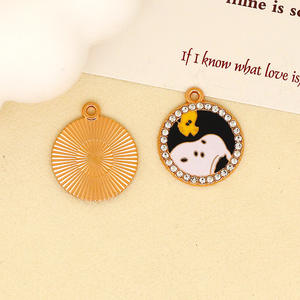 Материалы для рукоделия: подвеска-брелок из цинкового сплава с эффектом капель масла, в виде мультяшной белой собаки, для изготовления украшений своими руками - Product Image 6