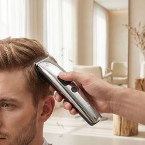 Hair <b>Trimmer</b> With Adjustable Lengths Led Display Metal Body Battery Powered For Men Haircut - Product Image 1