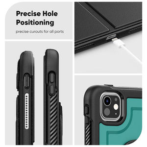 Housse de tablette en cuir PU ajuster étui de béquille pour iPad Pro 11 2024 affaires pare-chocs intégré dans un porte-crayon - Product Image 6