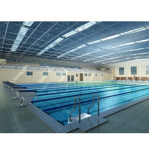 Estructura Espacial de Acero de Luz Libre con Paneles de <span class=keywords><strong>Policarbonato</strong></span>/Vidrio para <span class=keywords><strong>Techo</strong></span> de Piscina - Product Image 3