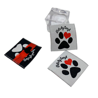 Étiquettes tissées personnalisées pour vêtements pour animaux de compagnie, 2,5 cm, nœud carré, logo cercle 'Grand Intestin', étiquettes de couture