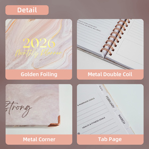 2026 2027 tùy chỉnh in ấn xoắn ốc hàng tháng máy tính xách tay thiết lập mục tiêu kế hoạch Tạp Chí - Product Image 2