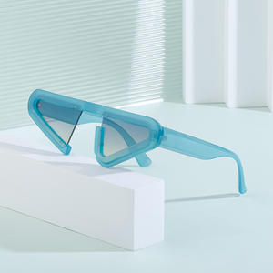 Lunettes de soleil triangulaires sur mesure UV400 unisexe, légères, avec verres en PC, style Instagram, pour sorties, fêtes et spectacles sur scène - Product Image 2