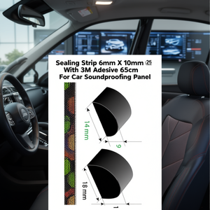 Sealing <b>Strip</b> 6mm X 10mm With 3M Adhesive 65cm 2Pcs For Car Soundproofing Panel - Product Image 2
