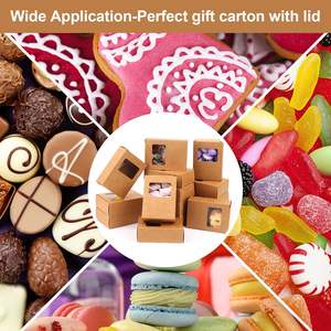 Cajas de Papel Kraft Rectangulares Mini en Color Marrón y Negro para Envasar Jabones, Dulces, Artículos de Fiesta y Regalos, <span class=keywords><strong>con</strong></span> Ventana Transparente - Product Image 6