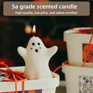 Ensemble de bougies d'Halloween en mélange de soja motif <span class=keywords><strong>citrouille</strong></span> mignonnes, idéal pour les détaillants de produits de fêtes, vente en gros, conforme REACH - Product Image 3