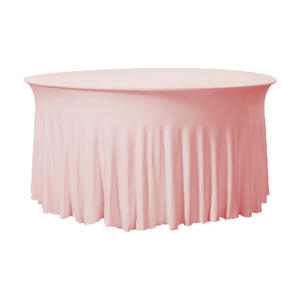 Nappe de table ronde, housse de table ronde 4 pieds/6 pieds/8 pieds, grande nappe ronde pour 10 personnes, sièges, sièges, grande nappe ronde ajustée avec jupe - Product Image 5