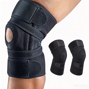 Rodillera de compresión Aofit de neopreno grueso, flexible, transpirable y ajustable con soporte envolvente de 4 vías y doble cara - Product Image 1