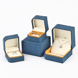 WEIMEI High Quality Velvet Blue Luxury Necklace Stud <b>Earrings</b> Bracelet Jewelry Packaging <b>Box</b> Velvet Ring <b>Box</b> Velvet Jewelry <b>Box</b> - Product Image 3