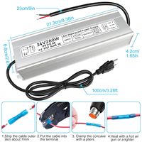 SZKEYAA FS-24V280W Alimentation LED étanche IP67 en aluminium 24V 280W AC 110-130V, efficacité 80%-89% pour éclairage extérieur et lampadaires