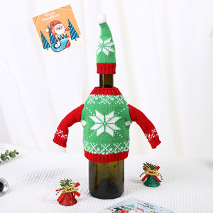 Décorations <span class=keywords><strong>de</strong></span> fête <span class=keywords><strong>de</strong></span> noël noël bouteille <span class=keywords><strong>de</strong></span> vin pull couverture <span class=keywords><strong>robe</strong></span> en tricot père noël renne bonhomme <span class=keywords><strong>de</strong></span> neige bouteille <span class=keywords><strong>de</strong></span> vin <span class=keywords><strong>robe</strong></span> chapeau couverture - Product Image 4