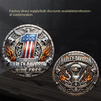 Pièce commémorative Davidson Riding, Médaille de la Liberté américaine pour motards, Pièce en fer à relief, Fabriquée en Chine, Uniquement pour l'Amérique