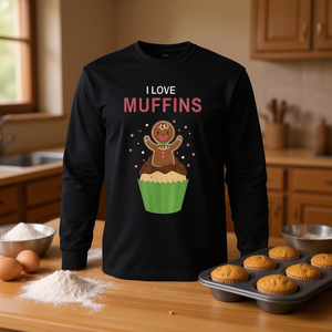 T-shirt à manches longues pour pâtissier, idéal pour la pâtisserie, les gâteaux, les muffins, les cupcakes et les pâtes à pain - Product Image 3