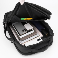 Sac à dos d'affaires pour homme avec logo personnalisé, 17,5 pouces, étanche, antivol, avec serrure à code et port USB