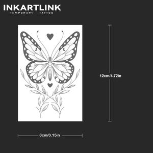 Autocollant de <span class=keywords><strong>tatouage</strong></span> personnalisé en forme de cœur de <span class=keywords><strong>papillon</strong></span>, esthétique, à base de plantes, semi-permanent, 15 jours, art corporel pour bras, <span class=keywords><strong>épaule</strong></span>, femmes, filles, vente en gros - Product Image 3