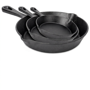 Set Moderno di Pentole in Ghisa 3 Pezzi 6-10 Pollici, Padella Antiaderente Adatta al Forno per Fornelli a Gas e a Induzione, Lavaggio a Mano Solo - Product Image 1