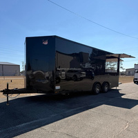 Remorque alimentaire mobile noire personnalisée, remorque alimentaire de camping avec équipement de cuisine complet, camion barbecue, remorque polyvalente à vendre